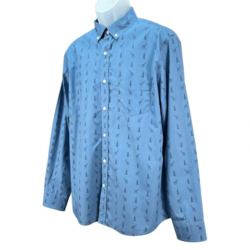 Banana Republic Men’s Large Luxe Poplin Untucked Slim‎ Fit L/S Button Up Shirt